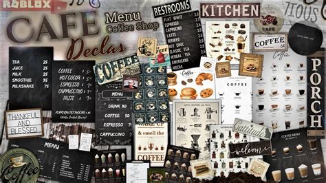 Decals Codes Cafe Coffee Shop Menu Decals Ids Bloxburg ROBLOX YouTube