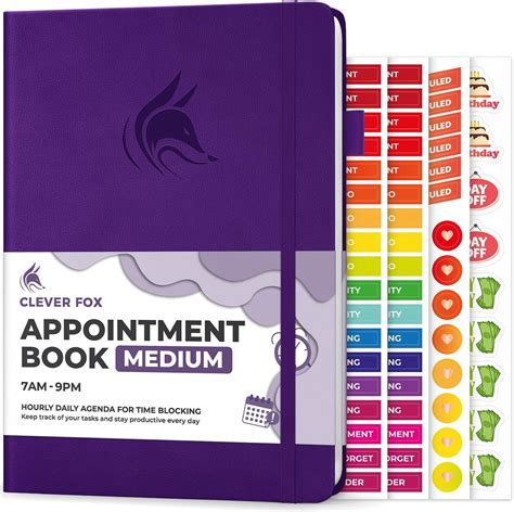Amazon.com : Clever Fox Appointment Book – Hourly Schedule Planner with