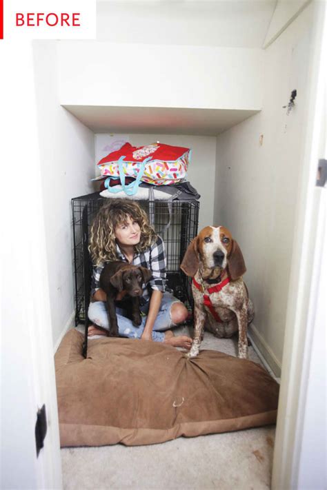 Imagine working for a company so dystopian where conditions are so awful that they need to put a cry closet in the middle of the floor, and the company tries to sell it as a badge of honor, one wrote. Entryway Closet Makeover - Dog Bed Before and After ...