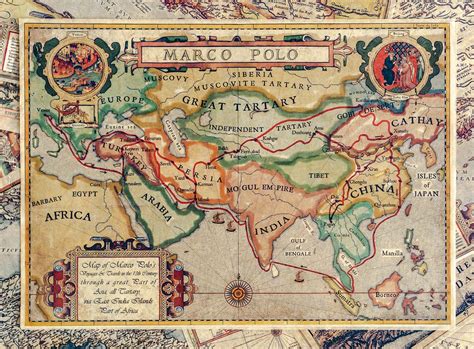 Del I Viaggi Di Marco Polo N 67 Nome Repliche Di Vecchie Mappe