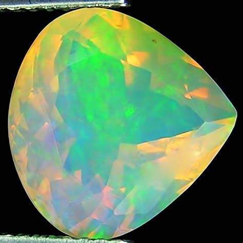 386 Ct Natural Ethiopian Faceted Opal Gemstone Multi Color Pear Cut