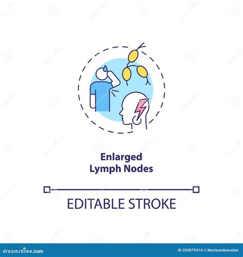 Enlarged Lymph Nodes Concept Icon Stock Vector Illustration Of