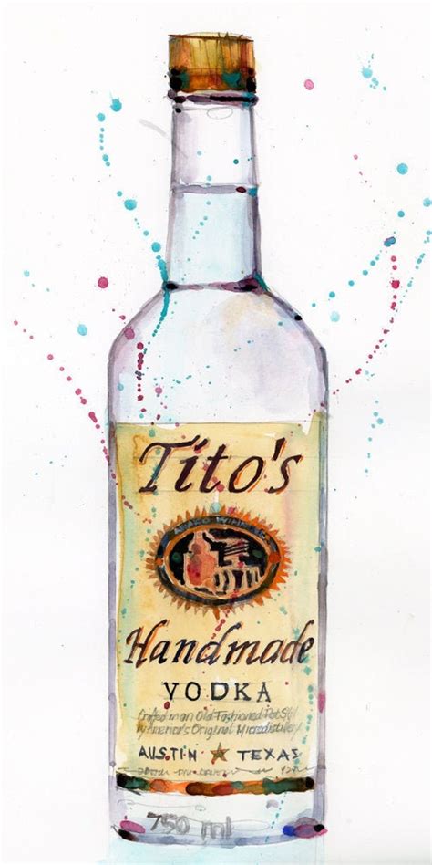 Titohandmade Vodka Art Print Giclee From Original Watercolor Man Cave