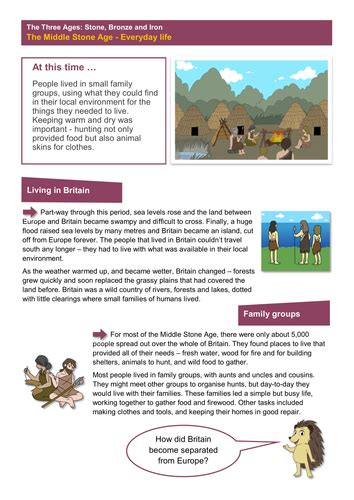 The Middle Stone Age Everyday Life Worksheet The Stone Age Ks2