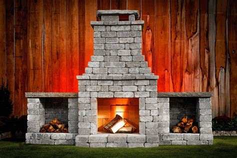 Fremont Diy Outdoor Fireplace Kit Shop Romanstone For Impressive Kits