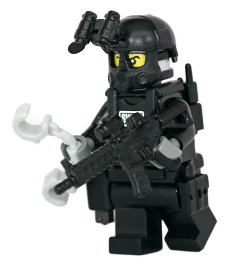 Swat Assaulter Rifleman Police Officer Minifigure Made With Real Legor