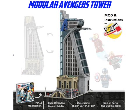 Lego Moc Modular Avengers Tower Pdf Instructions By Zeradman
