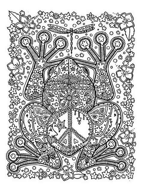 Printable Zentangle Coloring Pages Frogs