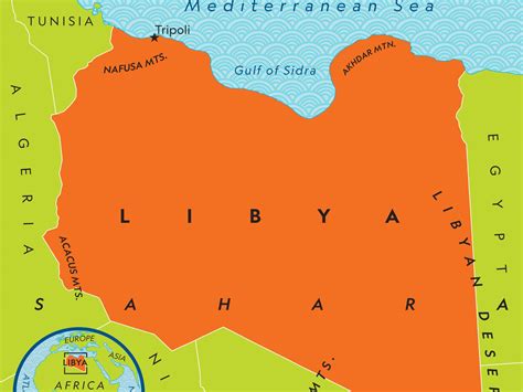 Africa Libyan Desert Map