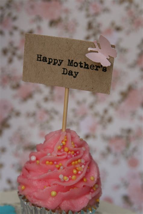 Cut from glitter cardstock (white on backside). 10 Happy Mother's Day Cupcake Toppers ~ Tea Party ...