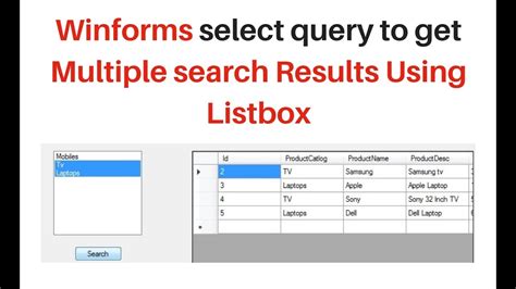 Winforms Search Listbox Multiple Records Into Datagridview YouTube