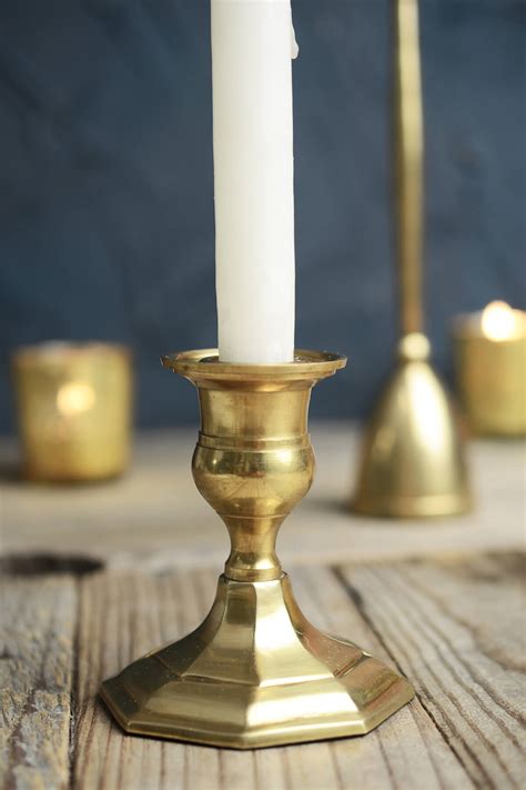 Gold Metal 3 Taper Candle Holder Antique Candlestick