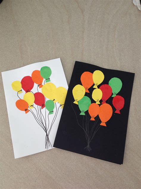 Toddler Preschool Birthday Card Craft With Balloons Birthday Card