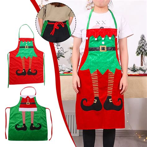 Hot Christmas Aprons Adult Santa Claus Aprons Women And Men Dinner Party Decor Home Kitchen