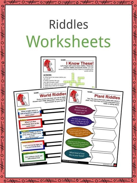 Check spelling or type a new query. Riddles Facts, Worksheets, Kinds Of Riddles & History For Kids