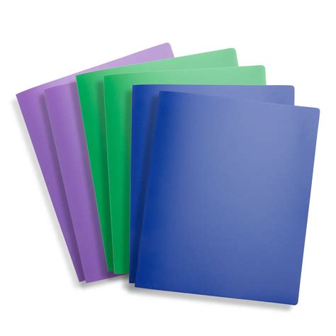 1 3 Ring Flexible Plastic Binders Assorted Colors 6 Pack Blue