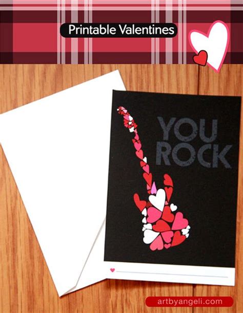 You Rock Free Printable Valentines Day Card Valentines Cards