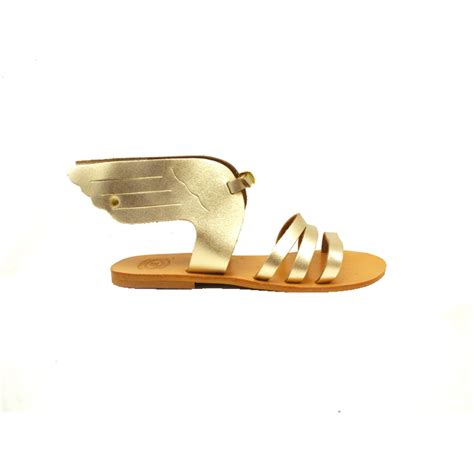 Leather Sandals Hermes Winged Greek Sandals Gold Sandals Etsy