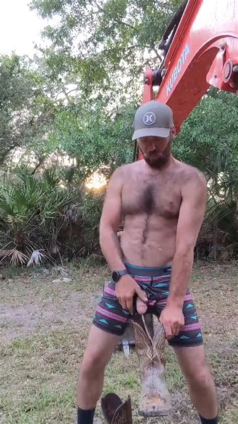 Piss Gay Redneck Daddy Pissing Outside 12