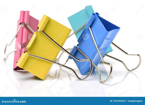 Colored Paper Clips Stock Photo Image Of Fastener Colored 129183226