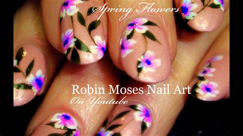 Spring Flower Nails Diy Easy Floral Nail Art Design Tutorial Youtube