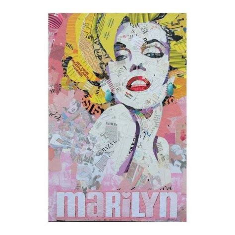 jim hudek color me blonde pink and yellow marilyn monroe mixed media pop art collage 21st