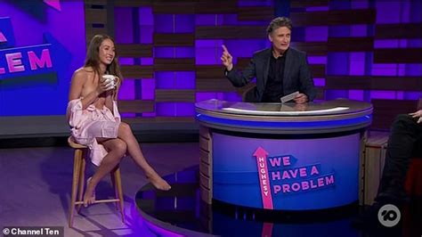 Jessa O Brien Strips On Hughesy We Have A Problem Leaving Host Dave Hughes Red Faced Daily