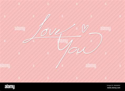 Love You Typography On A Pink Background Vector Stock Vector Image