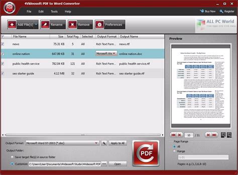 Read this article, you'll get the best tools of jpg to word online and learn what ocr is! Download 4Videosoft PDF to Word Converter 3.1 Free - ALL ...