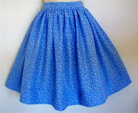 Retro Blue Polka Dot Full Skirt Womens Gathered By Eclectasie