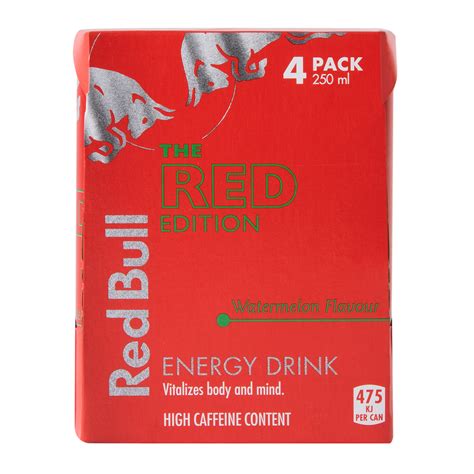 Red Bull Red Edition Watermelon Flavoured Energy Drink 4 X 250 Ml Cans