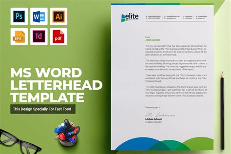 Ms Word Letterhead Template Stationery Templates ~ Creative Market