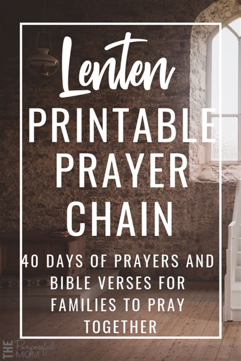 Easy And Simple Lenten Prayer Chain Printable Bible Verses And Prayer