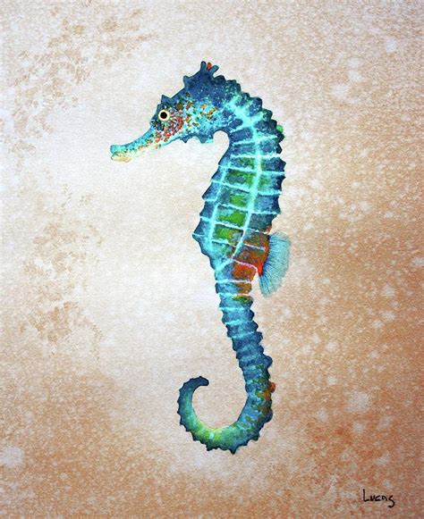 Blue Sea Horse Painting By Jeff Lucas Fine Art America