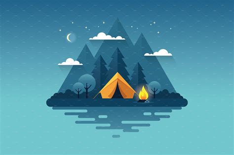 camping illustration flat design illustration illustration graphic design inspiration
