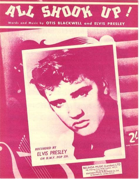 Elvis Presley Sheet Music All Shook Up Hmv Original Mint