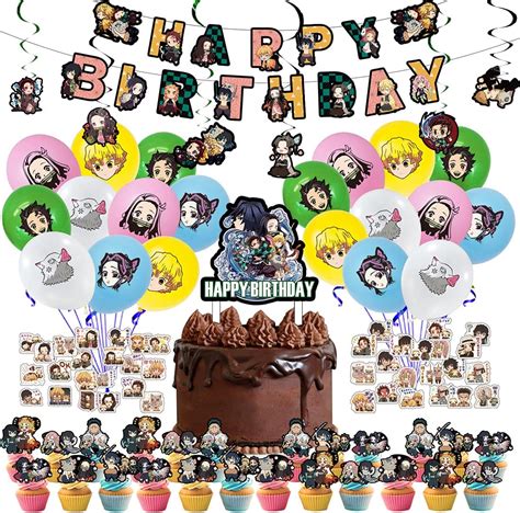 Demon S Themed Birthday Party Decorationsslayer Cake Decorationnezuko