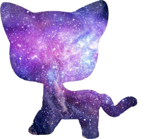 A cat prepares to color a person somewhere in a parallel universe. lps shorthair cat galaxy - Sticker by xwafelek