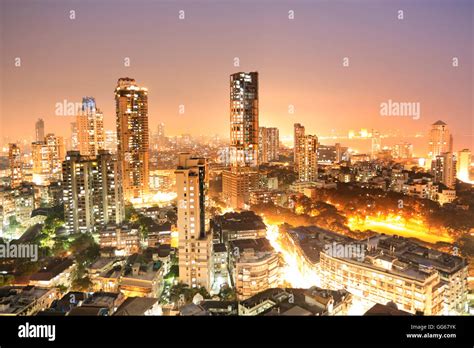 View Of Downtown Mumbai From Kemps Corner Malabar Hill Stock Photo