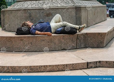 homeless man near central park in midtown manhattan editorial image image of department