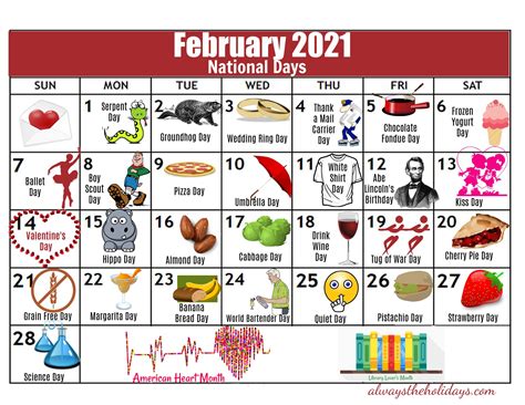 National Food Holiday 2021 Calendar Calendar Template Printable