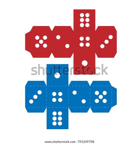 Paper Craft Dice Template Stock Vector Royalty Free 793249708
