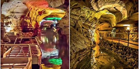 At Howe Caverns New York You Can Take A Boat Ride Down An Underground