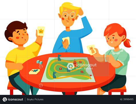 Best Premium Children Playing A Board Game Illustration Download In Png