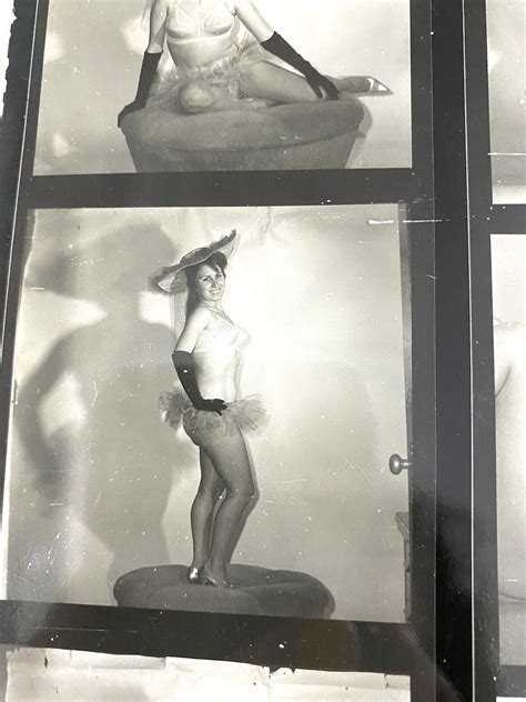 Busty Leggy Burlesque Dancer Stripper Vintage Photo X Contact Sheet