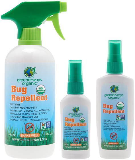 Greenerways Organic Insect Repellent Bug Spray Premium Usda Organic Non