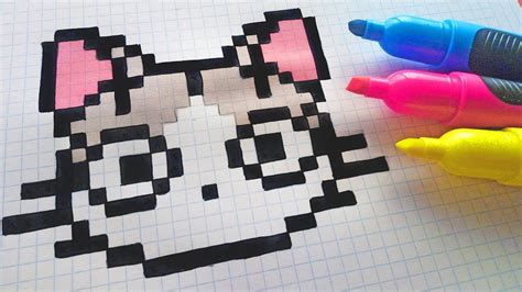 Handmade Pixel Art How To Draw Kawaii Cat Pixelart Youtube