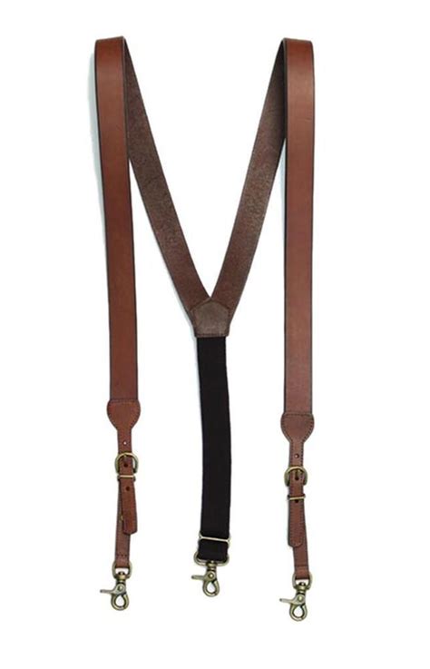 Nocona Western Mens Suspenders Galluse Leather Brown N2712202