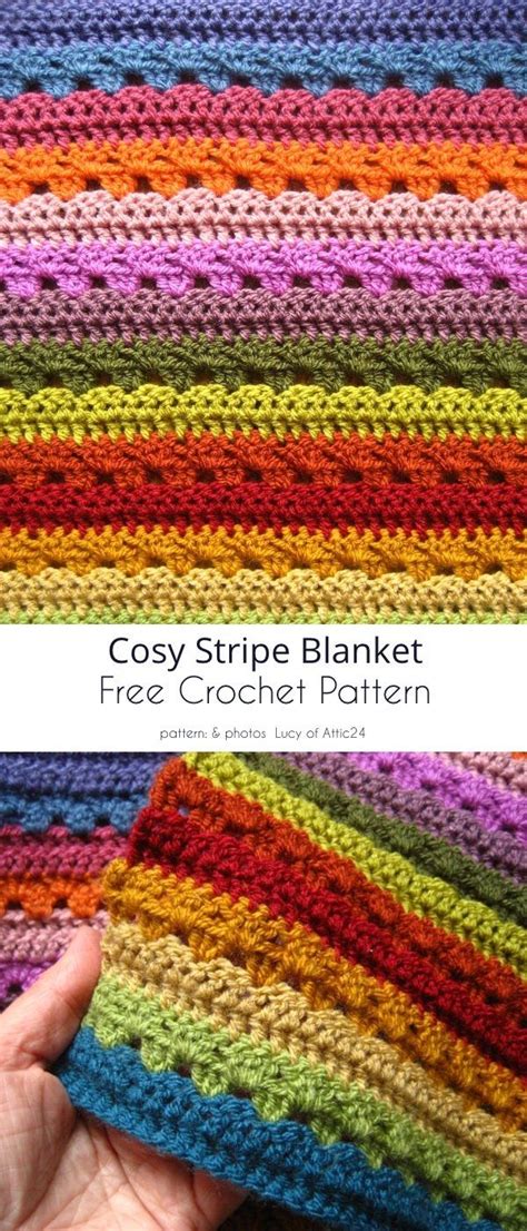 Cozy Stripe Blanket Ideas Striped Blankets Striped Crochet Blanket