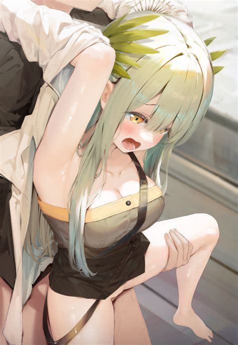 Gusha S Muelsyse Arknights Arknights Absurdres Highres 1boy 1girl Armpits Blush